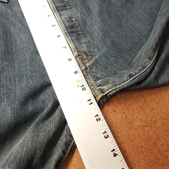Levi's 501 Jeans Mens 34x34 Blue Dark Wash Faded Straight Classic Denim Rugged - Picture 5 of 12
